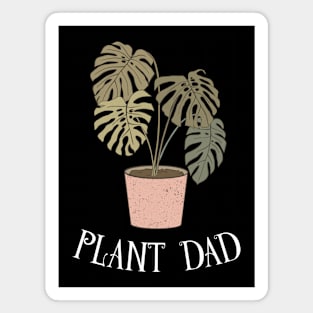 Plant Dad - Boho Monstera Plant (White) Magnet